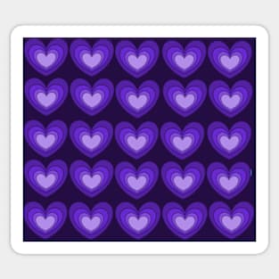 Shades of Purple Hearts - smaller print, dark background Sticker